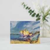 Briefkaart van de gestrande boot (Staand voorkant)
