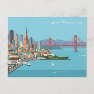 Briefkaart van de Golden Gate Bridge in San Franci