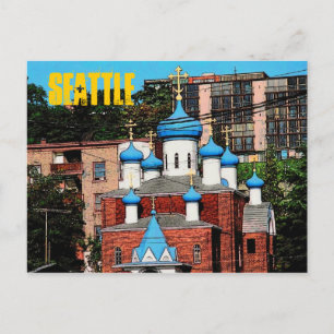 Briefkaart van de Griekse kerk van Seattle