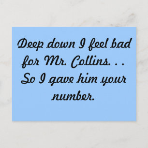 Briefkaart van de heer Collins