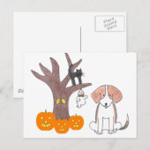Briefkaart van de Herfst van Beagle (Voorkant / Achterkant)