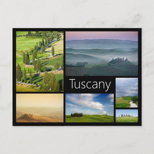 Briefkaart van de het lijstcollage van Toscanië (Voorkant)