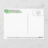 Briefkaart van de Hoefijzers Pigtown van Baltimore (Achterkant)