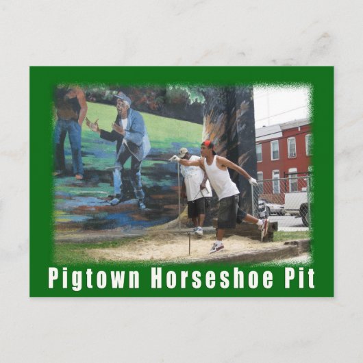 Briefkaart van de Hoefijzers Pigtown van Baltimore (Voorkant)