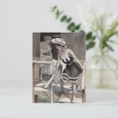 Briefkaart van de Illustratie van het Strand van (Staand voorkant)