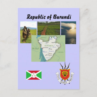 Briefkaart van de kaart van Burundi