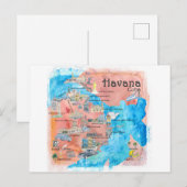 Briefkaart van de Kaart van het Poster van de Reis (Voorkant / Achterkant)