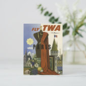  Briefkaart van de luchthaven van Parijs (Staand voorkant)