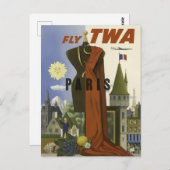  Briefkaart van de luchthaven van Parijs (Voorkant / Achterkant)