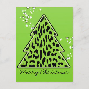 Briefkaart van de luipaard cheetah-kerstboom