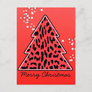 Briefkaart van de luipaard cheetah-kerstboom