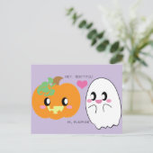 BRIEFKAART van de mooie Pumpkin-liefhebber (Staand voorkant)