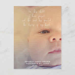 briefkaart van de nieuwe babygeboorteaankondiging