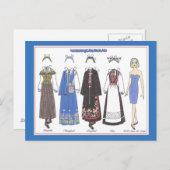 Briefkaart van de Noorse Bunad III-papierdollar (Voorkant / Achterkant)