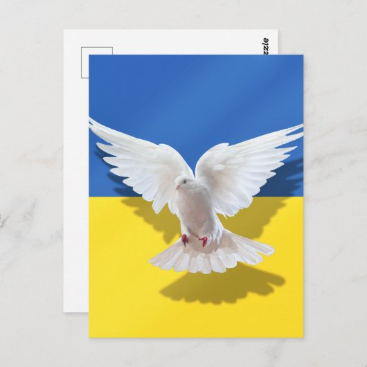 Briefkaart van de Oekraïense vlag Peace Dove Freed (Voorkant / Achterkant)