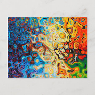 Briefkaart van de olieramp met de regenboog