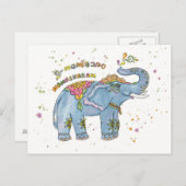 Briefkaart van de olifant (Voorkant / Achterkant)