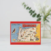 Briefkaart van de Oregon State Map (Staand voorkant)
