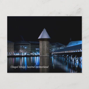 Briefkaart van de oude chapelbrug luzerne