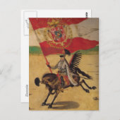  Briefkaart van de Poolse vlag (Voorkant / Achterkant)