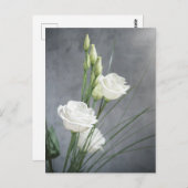 Briefkaart van de prachtige Lisianthus White Flowe (Voorkant / Achterkant)