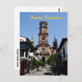 Briefkaart van de Puerto Vallarta-kerk (Voorkant / Achterkant)