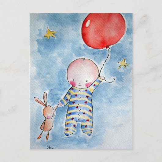 Briefkaart van de Rode Baloon (Voorkant)