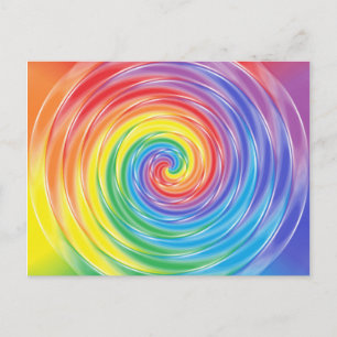 Briefkaart van de ronddraaiende regenboog