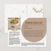 Briefkaart van de Rubarb-roamkake Recipe (Voorkant / Achterkant)