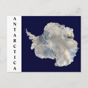Briefkaart van de satelliet Antarctica Afbeelding