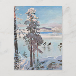 Briefkaart van de Skaters van Gallen-Kallela