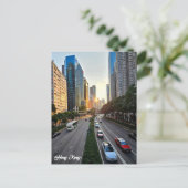 Briefkaart van de skyline van Hong Kong (Staand voorkant)