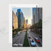 Briefkaart van de skyline van Hong Kong (Voorkant / Achterkant)