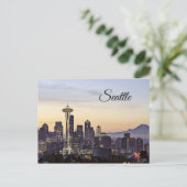Briefkaart van de skyline van Seattle (Staand voorkant)