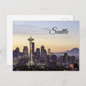 Briefkaart van de skyline van Seattle (Voorkant / Achterkant)