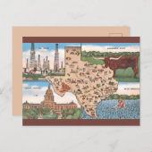  Briefkaart van de staat Texas (Voorkant / Achterkant)