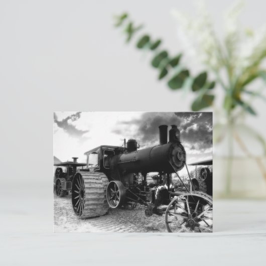 Briefkaart van de stoommotor (Staand voorkant)