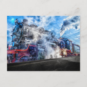 briefkaart van de stoomtrein