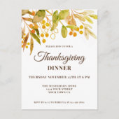Briefkaart van de uitnodiging tot Thanksgiving van (Voorkant)