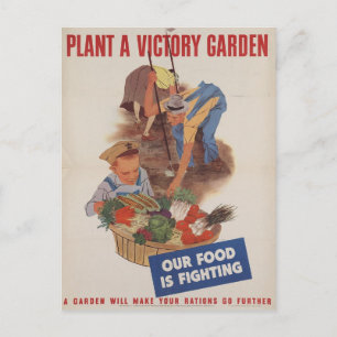 Briefkaart van de  Victory Garden