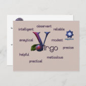 Briefkaart van de vimzodiaareigenschappen (Voorkant / Achterkant)