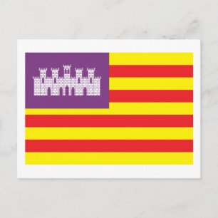 Briefkaart van de vlag van de Balearen