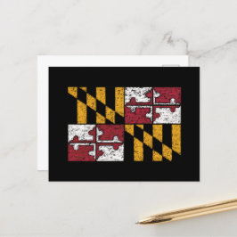 Briefkaart van de vlag van de deelstaat Maryland