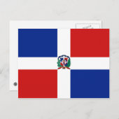 Briefkaart van de vlag van de Dominicaanse Republi (Voorkant / Achterkant)