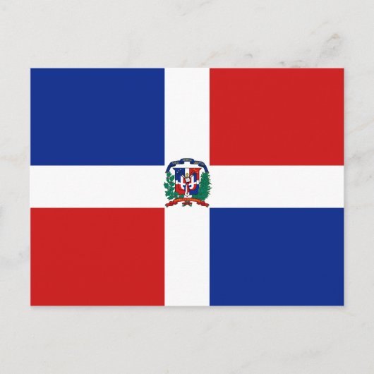 Briefkaart van de vlag van de Dominicaanse Republi (Voorkant)