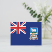 Briefkaart van de vlag van de Falklandeilanden (Staand voorkant)