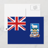 Briefkaart van de vlag van de Falklandeilanden (Voorkant / Achterkant)