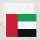 Briefkaart van de vlag van de Verenigde Arabische (Voorkant / Achterkant)