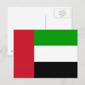 Briefkaart van de vlag van de Verenigde Arabische (Voorkant / Achterkant)