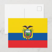 Briefkaart van de vlag van Ecuador (Ecuadoraan) (Voorkant / Achterkant)